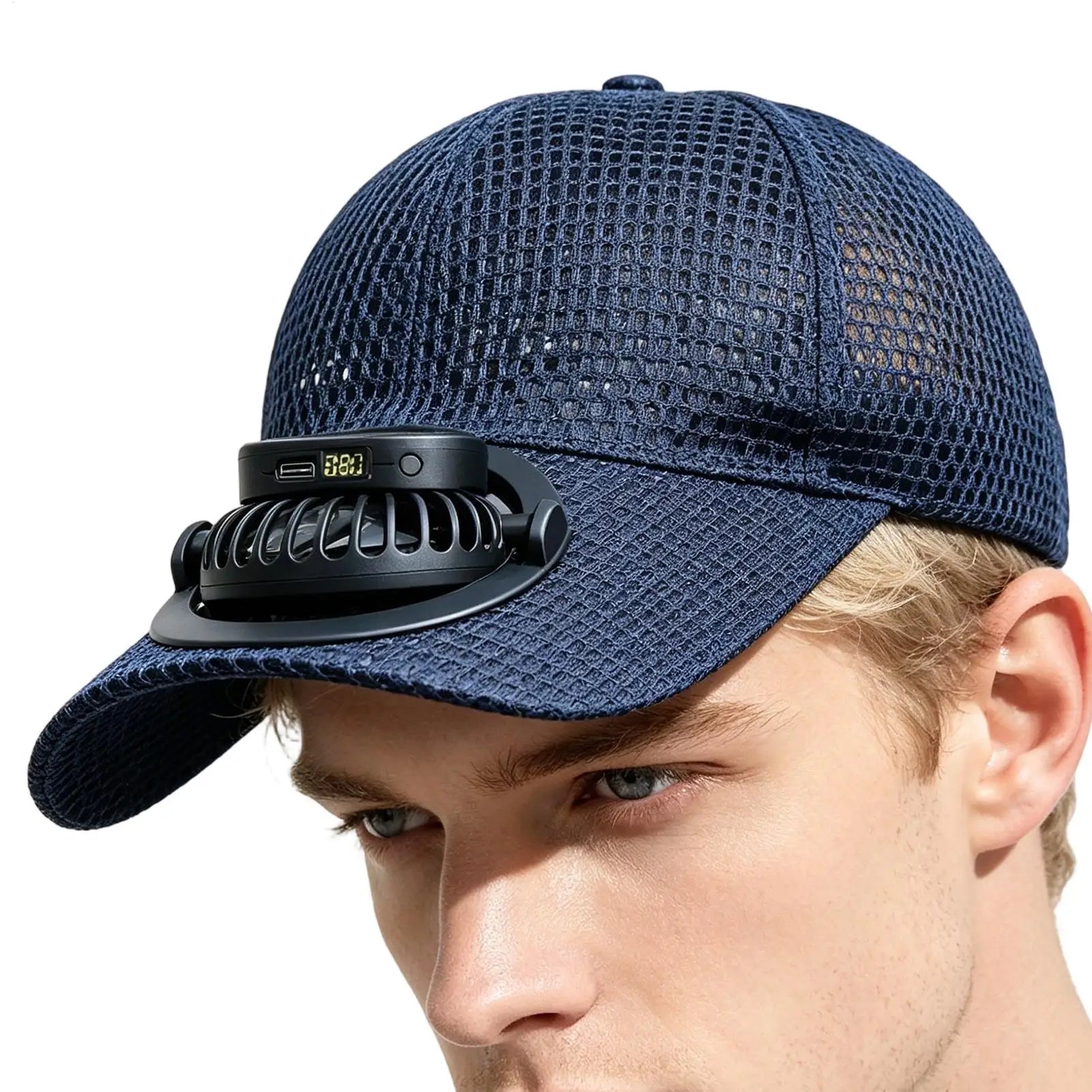 Solar Powered Fan Hat Men Women USB Charging Cooling UV Protection Solar Hat With Built-in Fan for Outdoor Summer Beach Picnic Qme
