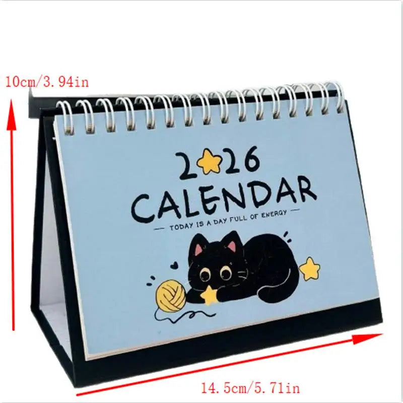 2026 Year Horse Mini Calendars Creative Desk Portable Travel Cute Cat Qme