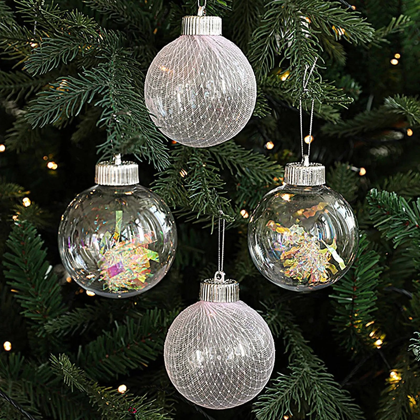 Christmas Ornaments Transparent Pendant Balls Tree Shopping Mall Qme