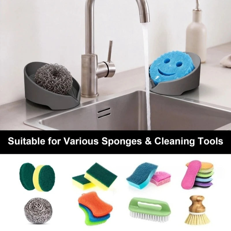 Sponge Drain Rack Multi-functional Dish Soap Holder Kitchen Bathroom Qme