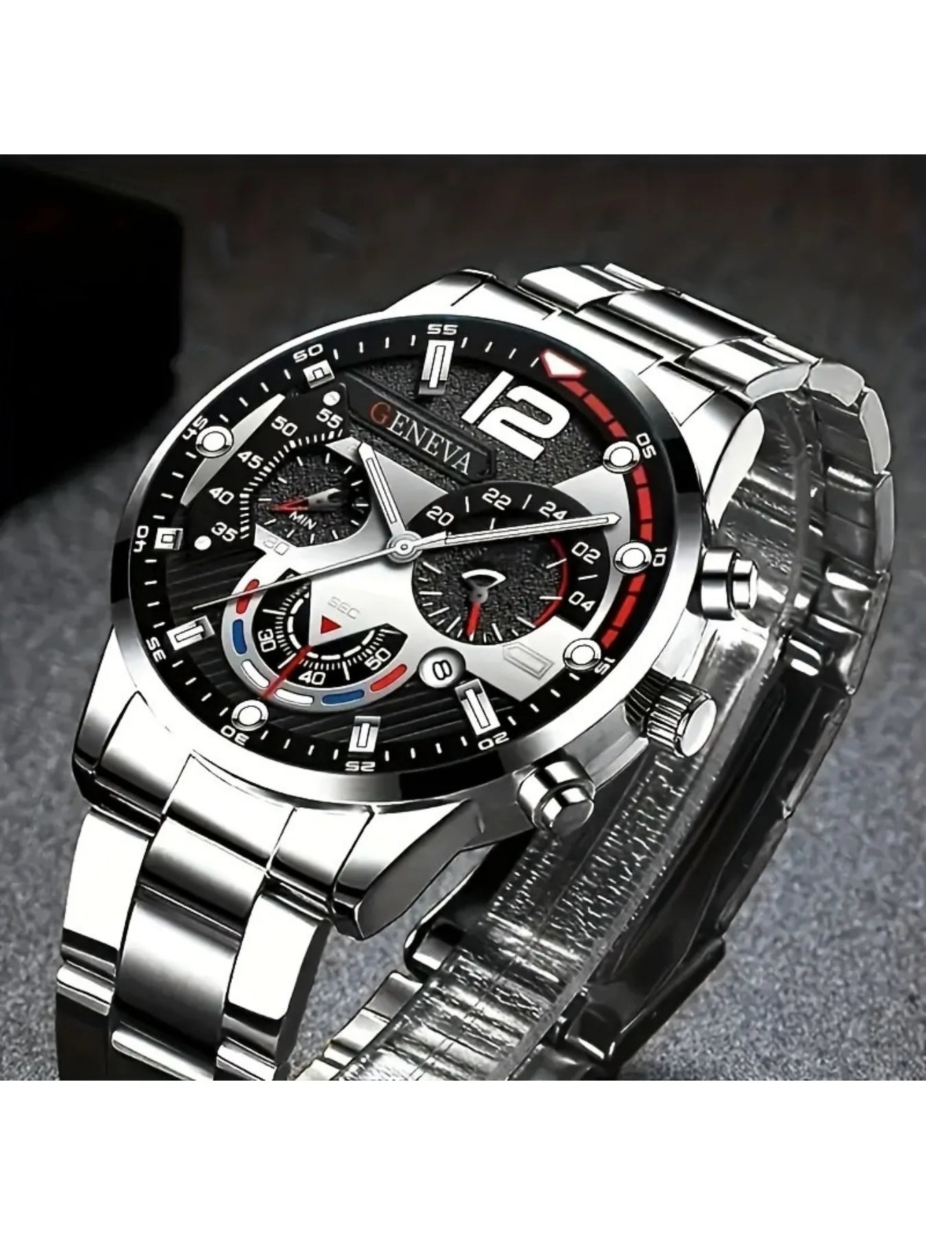 4-piece watch set, men's exquisite versatile watch, fashionable quartz watch, simple temperament watch set Qme
