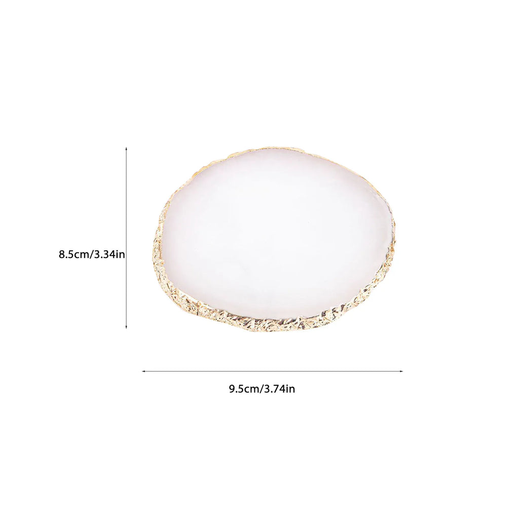 Nail Art Painting Palettes Nail Art Palette Gold Hem Trim Agate Texture Resin Nail Art Color Mixing Display Board for Nail Salon Qme
