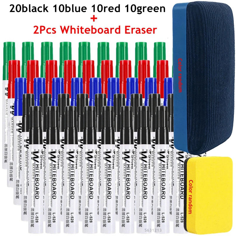 1-100Pcs Erasable Whiteboard Marker Pen Blackboard Marker Teaching Chalk for Glass Office School Stationery White Board Marker Qme 50Pcs Mixed Color B