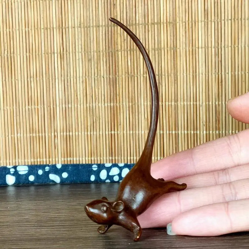 Copper Rat Ornament Home Decoration Accessories Long Tail Mouse Qme