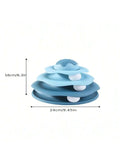 Cat Track Toy 3 Level Turntable Balls Ice Cream Shape Detachable Qme blue