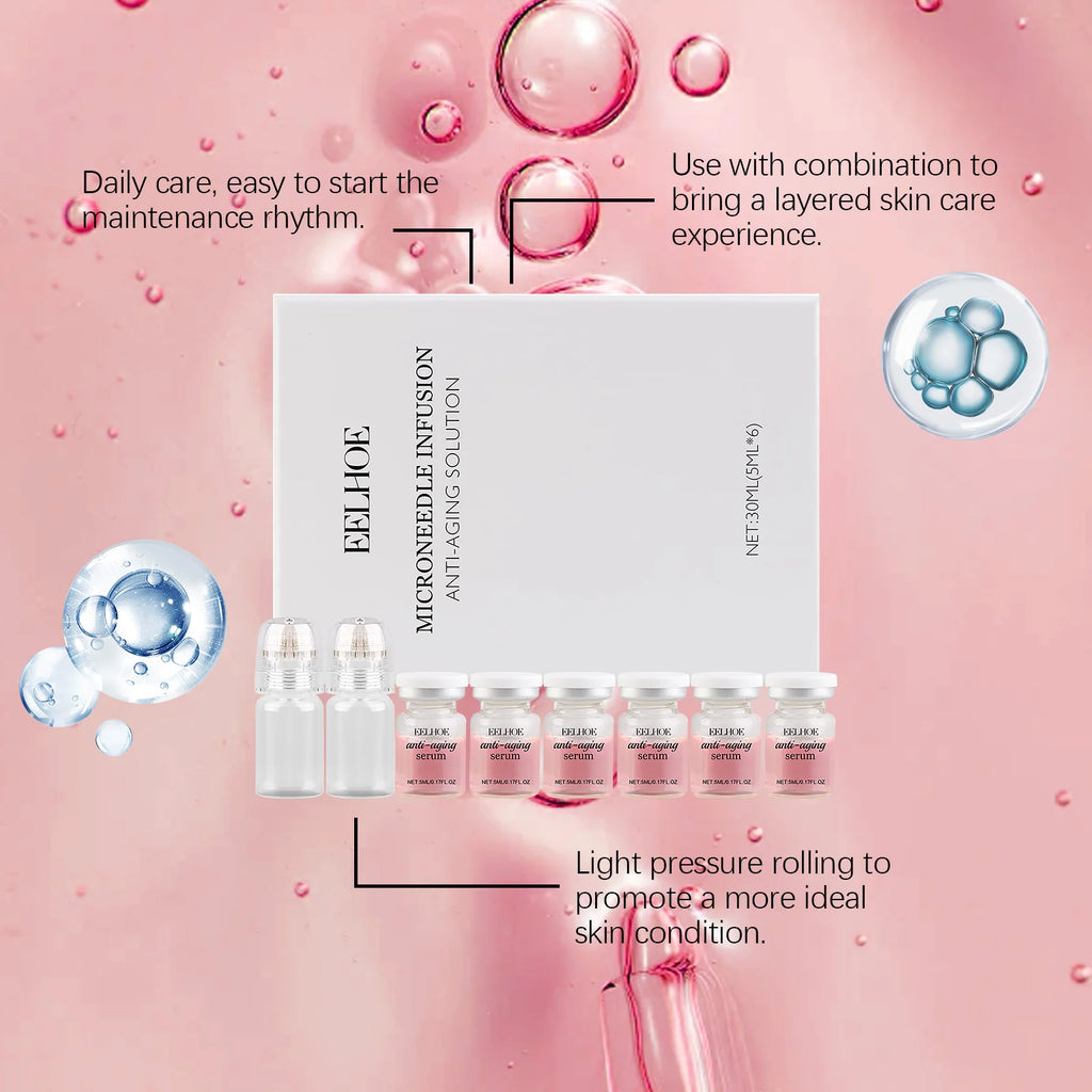 Microneedle Roller Set Anti-Aging Serum Rejuvenating Hydrating Facial Essence Firming Fade Fine Line Moisturizing Face Skin Care Qme
