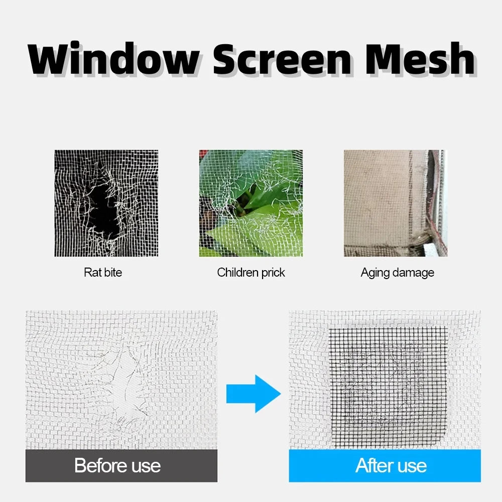 2M Self-adhesive Window Screen Mesh Breathable Mosquito Net Fix Mesh Netting Broken Holes Repair Tools Household Mesh Stickers Qme