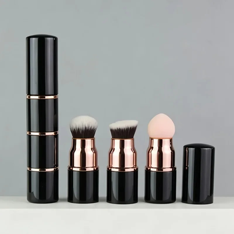 3-in-1 Mini Makeup Brush Detachable Portable Dust Cover Foundation Qme