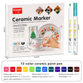 GN 12/24 Colors Ceramic Markers,Non-Toxic Ceramic Paint Pens,DIY Art Marker, for Rock Glass Porcelain Drawing Craft Supplies Qme 12 colors