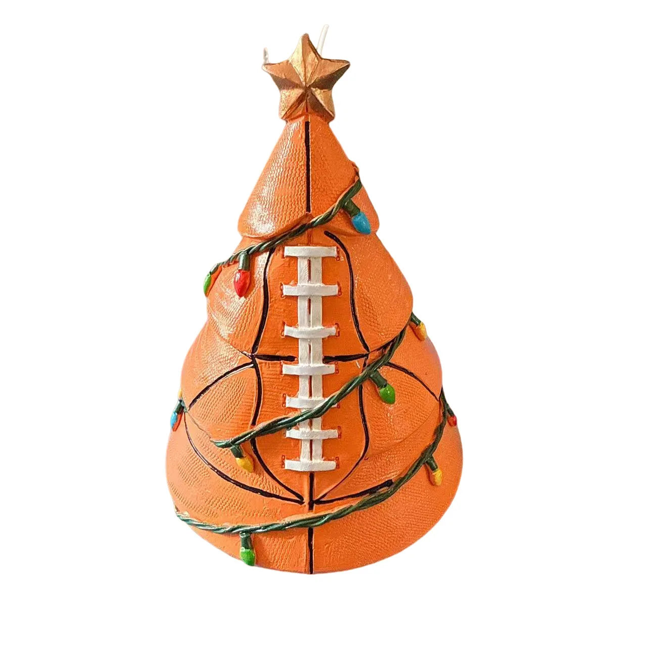 Unique Football Basketball Theme Resin Crafted Christmas Tree Ornament for Indoor Decorations Christmas Tabletop Decoration Qme Orange One Size