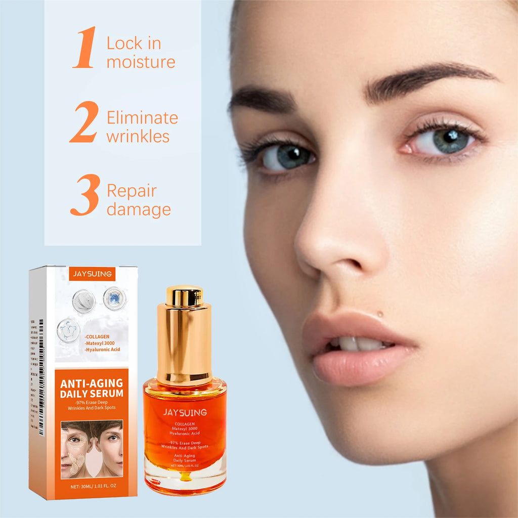 Collagen Firming Face Serum W-rinkles Removal Firming Lifting Anti A-ging Fade Fine Lines Essence Brighten Moisturizing Serum Qme