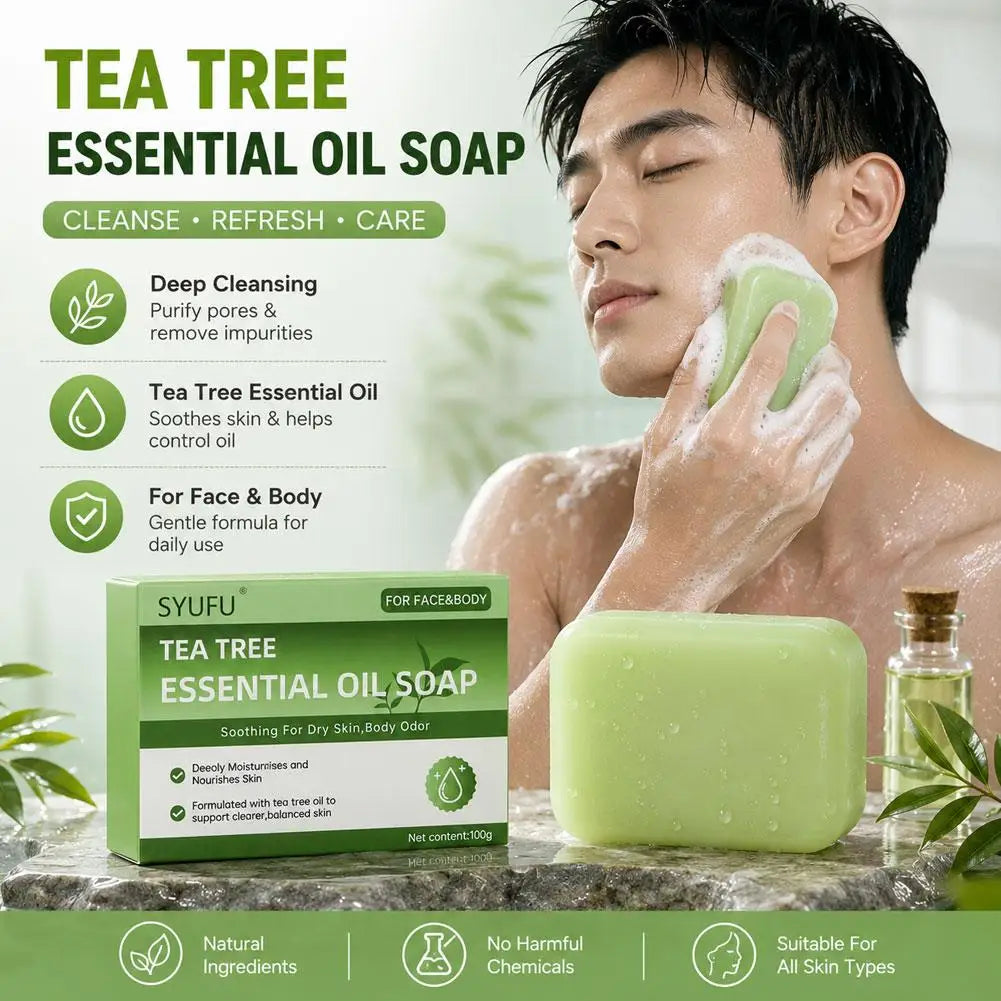 Gentle Exfoliating Bar Soap Natural Foot Body Soaps Green Tea Tree Qme