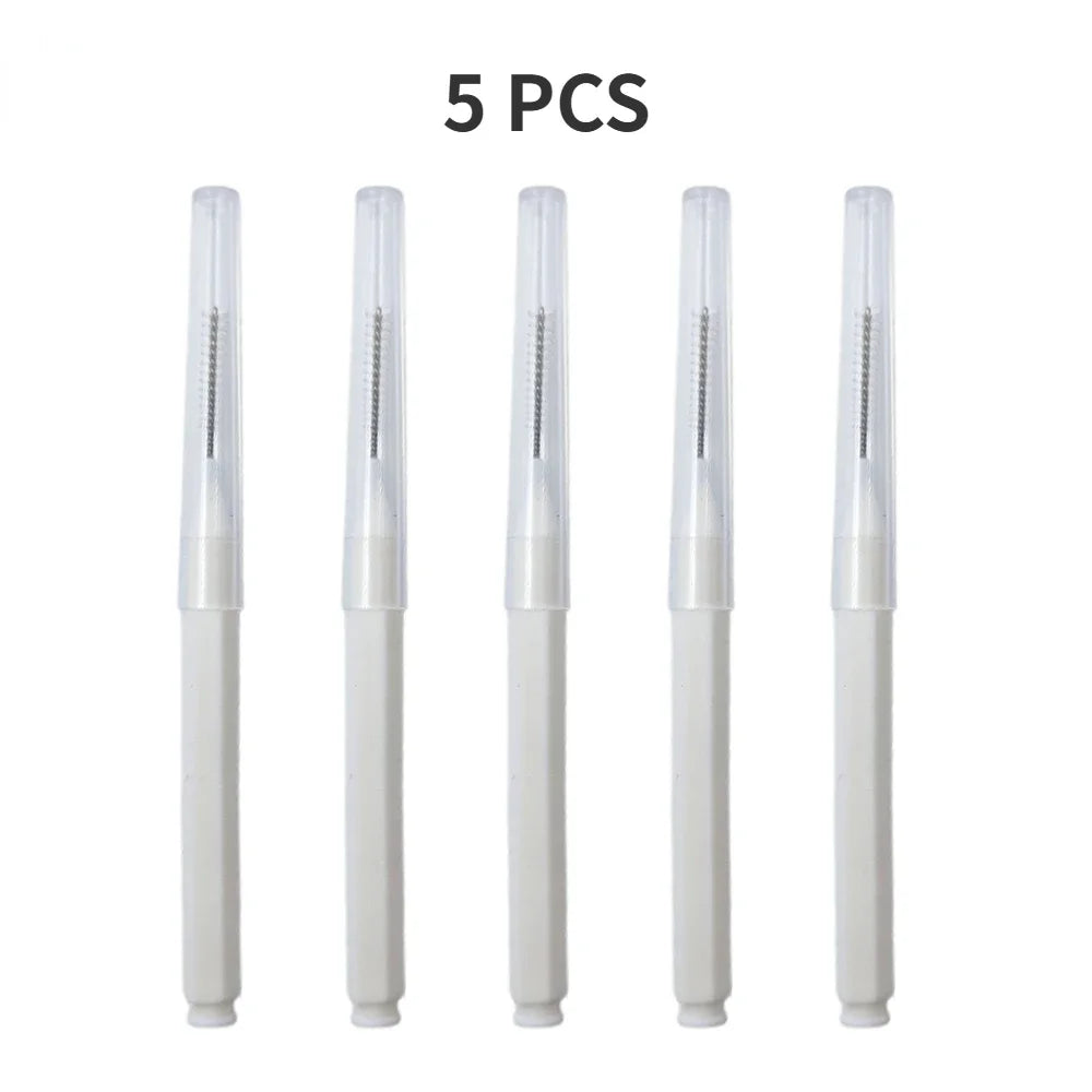5/10/50PCS Mini Eyebrow Brush Brow Perm Brush Disposable Brow Lifting Brushes Bendable Micro Eyelash Brush Applicators Tools Qme 5PCS White