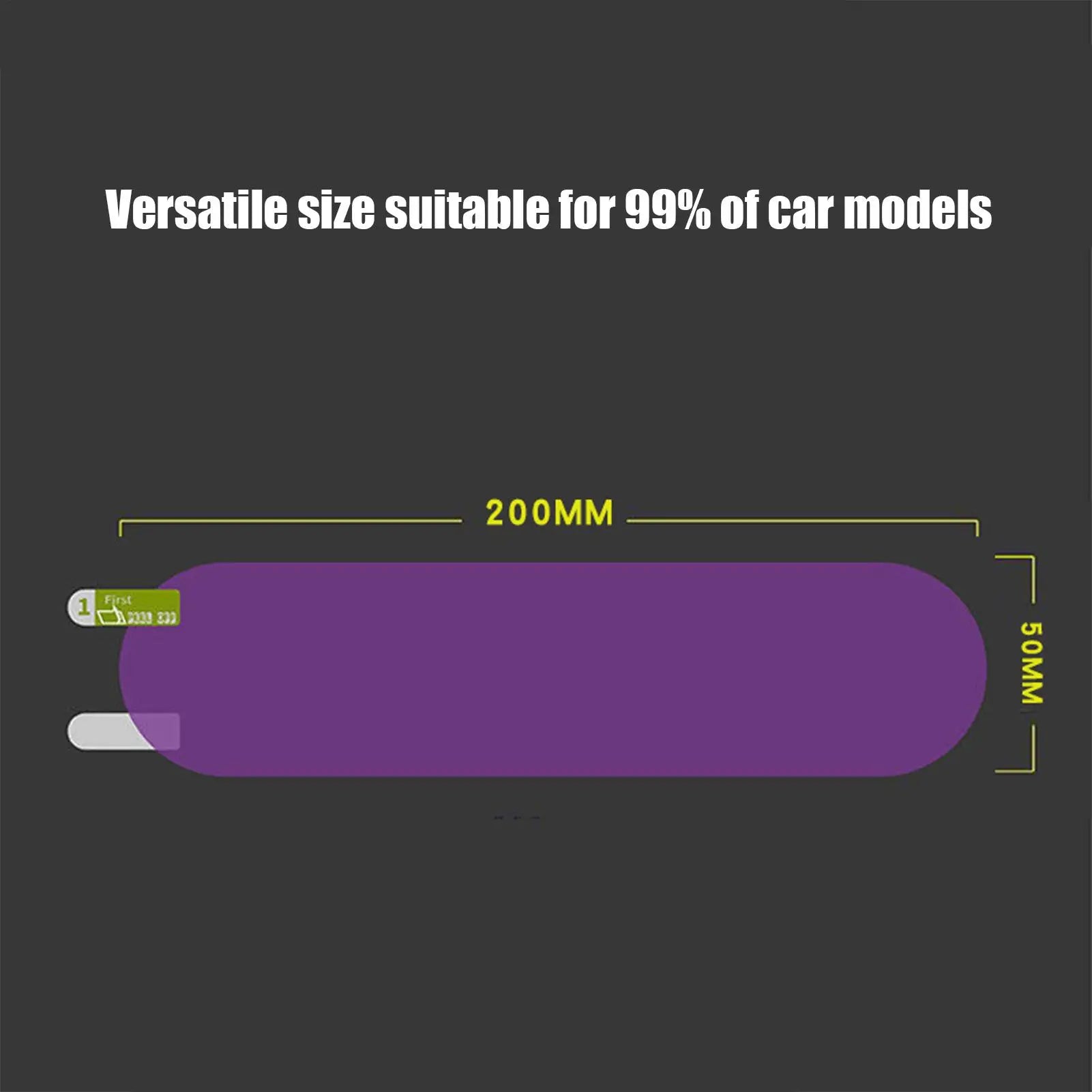 Car Rearview Mirror Film Vehicle Rearview Reflective-proof Protector Anti Fog Glare Mirror Film Waterproof Rainproof Protective Qme