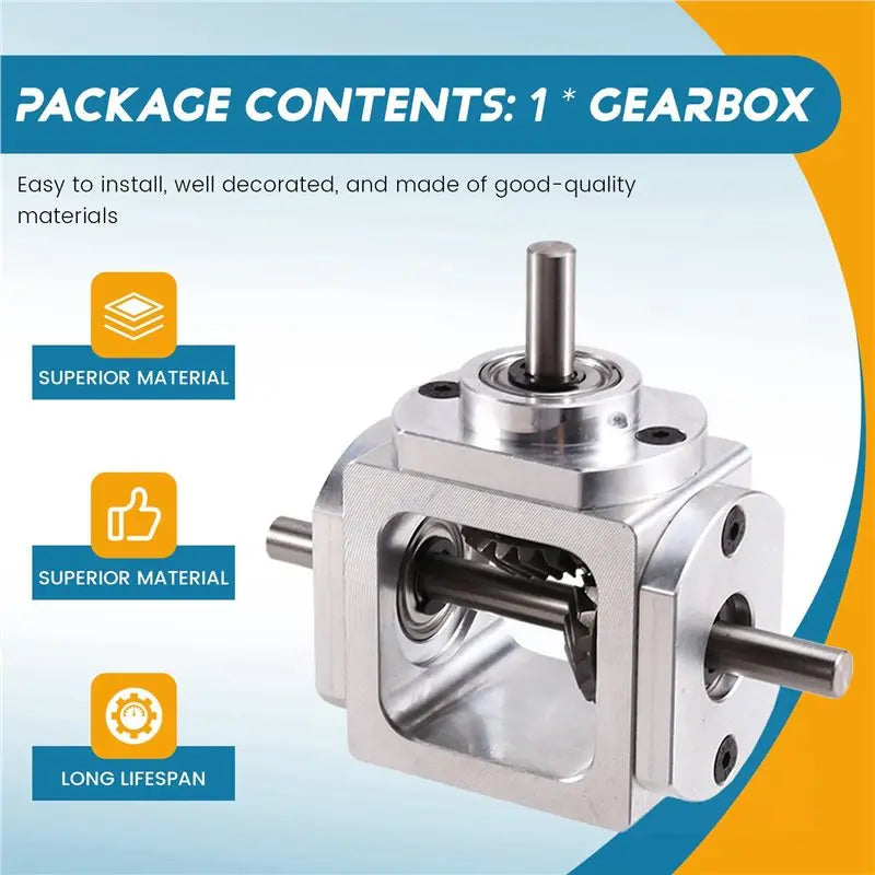 A02F-2X Gearbox 90 Degree Right Angle Bevel Gear-Box With Mounting Hole 1:1 Shaft 1 Module 20 Teeth Bevel Gear A Qme