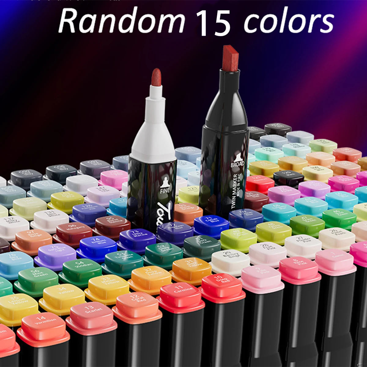 6-24Pcs Dual Tip Alcohol Markers Art Sketch Marker Pen Bright Ink for Illustration Graffiti Painting School Art Supplies Qme 15 pcs