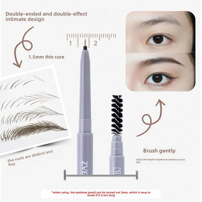Double-headed Eyebrow Pencil Long-lasting Non-smudged Fine-headed Qme