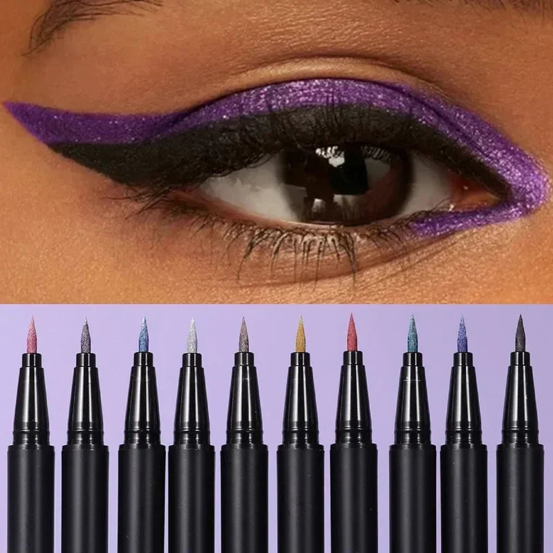 Pearlescent Eyeliner Stick Pen Glitter Eyes Shadow Waterproof Shimmer Eye Liner Pen Shiny High-gloss Cosmetics Beauty Make Up Qme