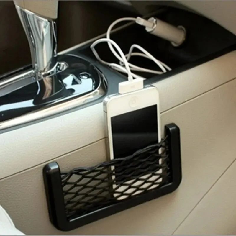 4Pcs Auto Seat Side Interior Back Sundries Pocket Mesh Storage Bag Phone Net Pocket Holder Car Storage Bag Elastic Flexible Nets Qme