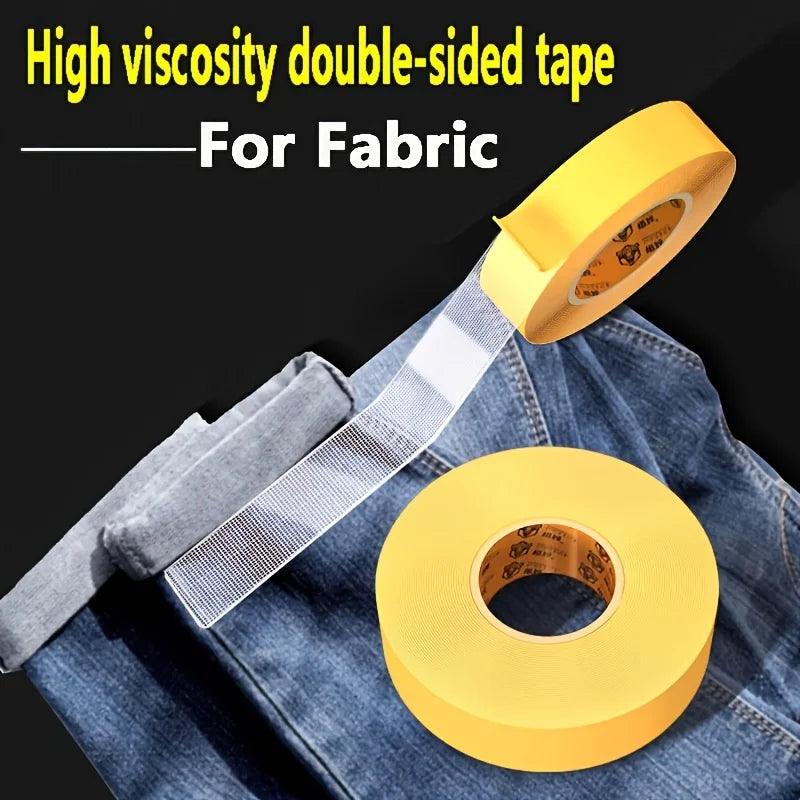 1 roll of strong adhesive fabric tape, no cutting and no marking change pants leg sticker, used for fabric and clothing seam fre Qme