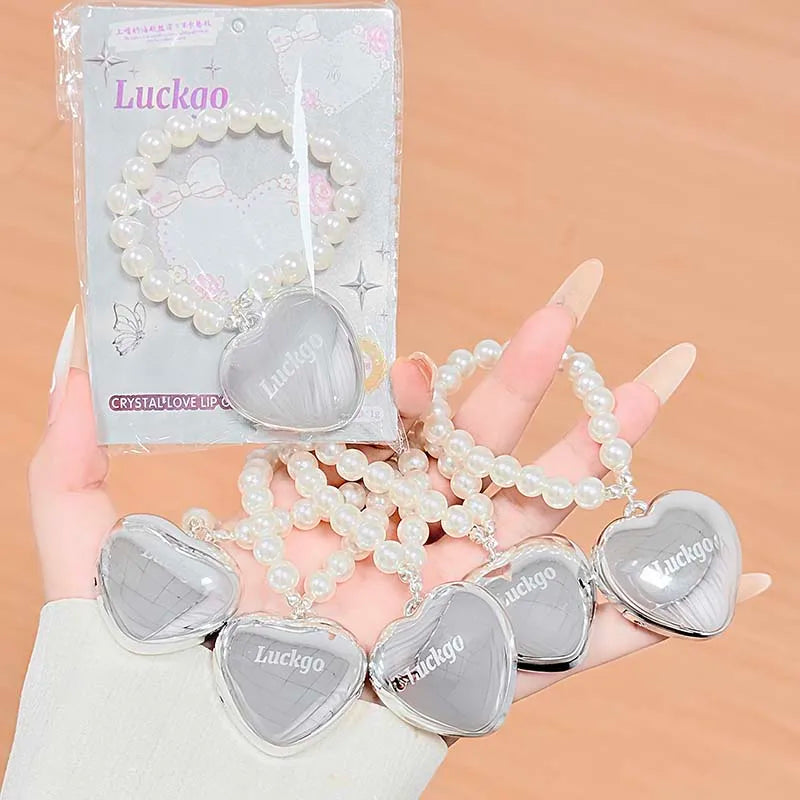 Mini Heart Shape Water Matte Mist Lip Llaze Mirror Gloss Pearl Qme