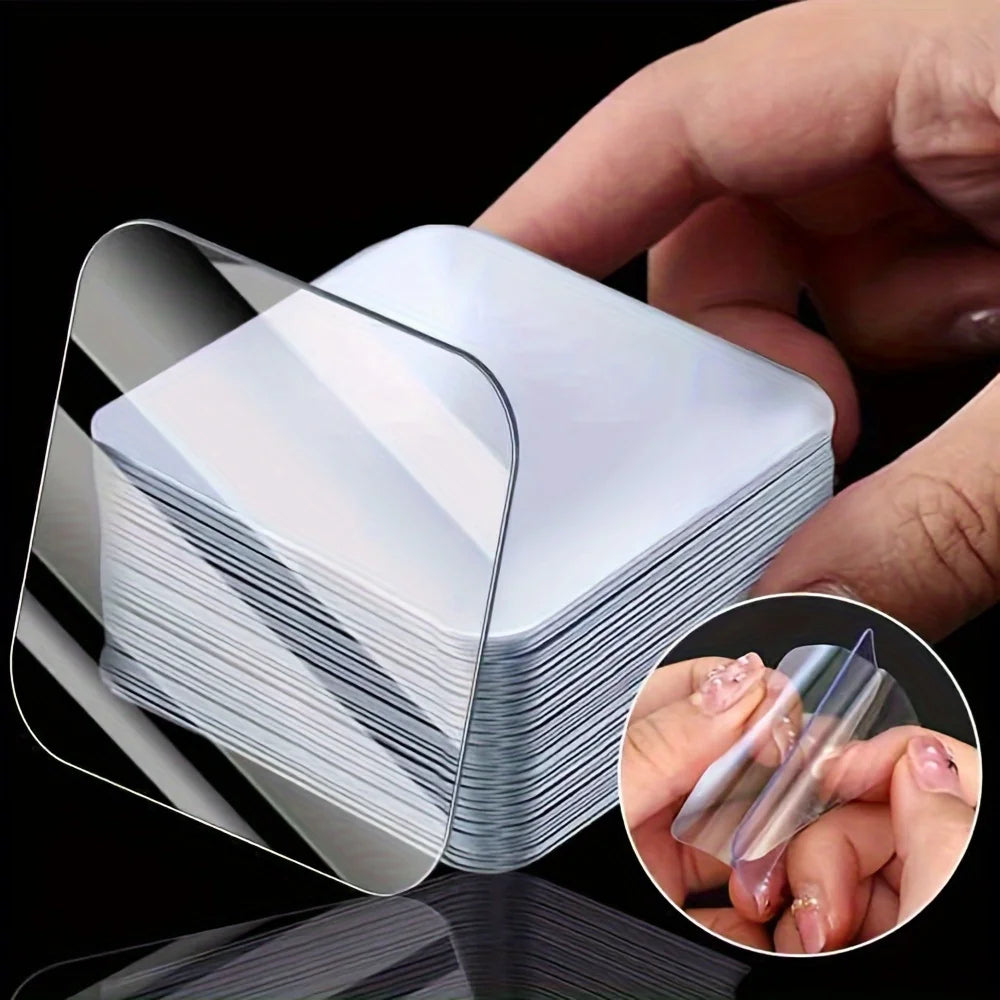 10Pcs super non-punching double-sided nano-tape, auxiliary fixing sticker transparent strong sticker transparent magic double-si Qme