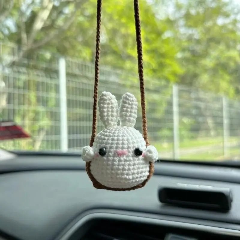 Handmade Knitted Animal Keychain Pendants Cute Frog Duck Rabbit Chick Qme A3