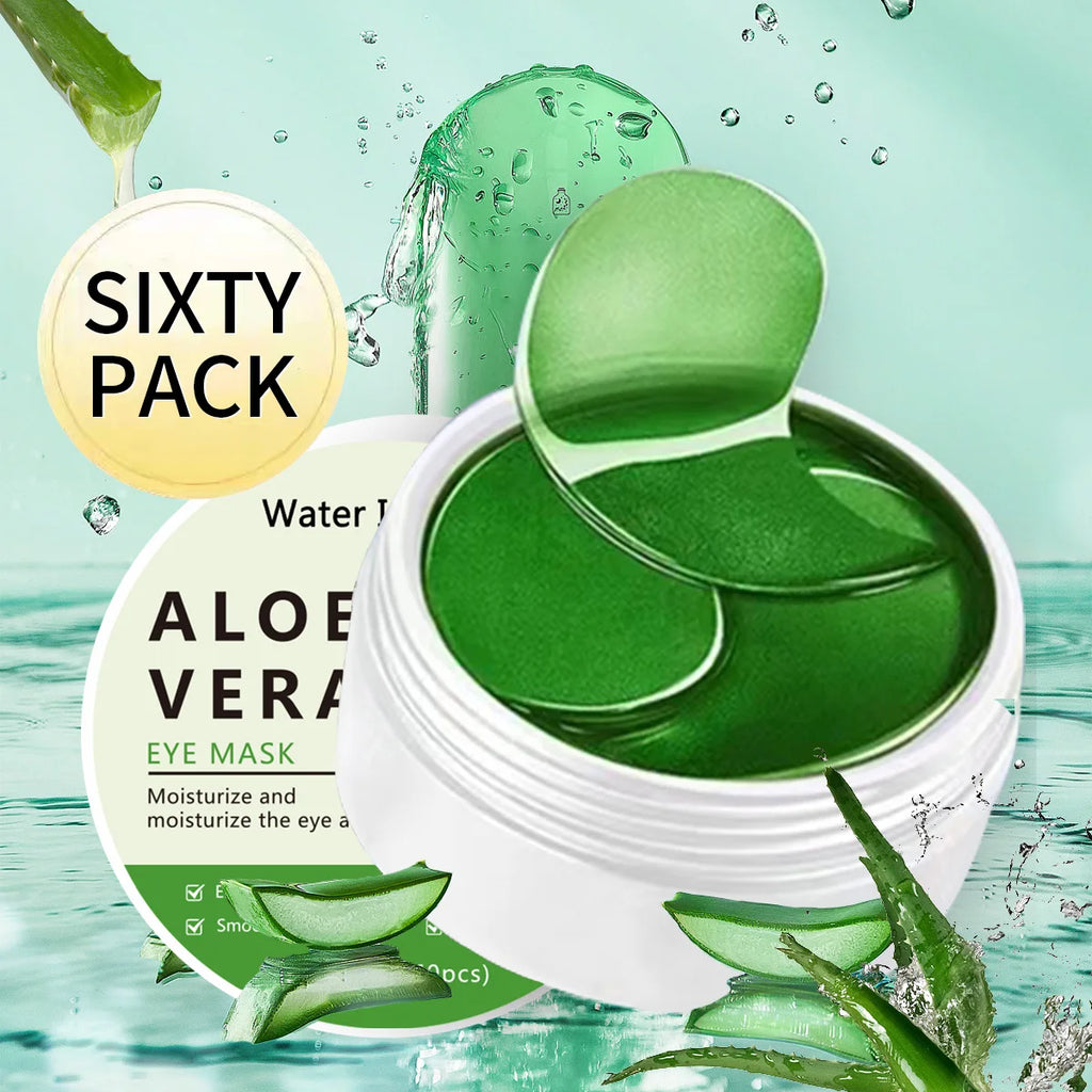 60pcs Aloe Vera Collagen Eye Mask Anti Dark Circles Removal Eyes Bags Moisturizing Firming Eye Patches Eyes Skin Care Products Qme