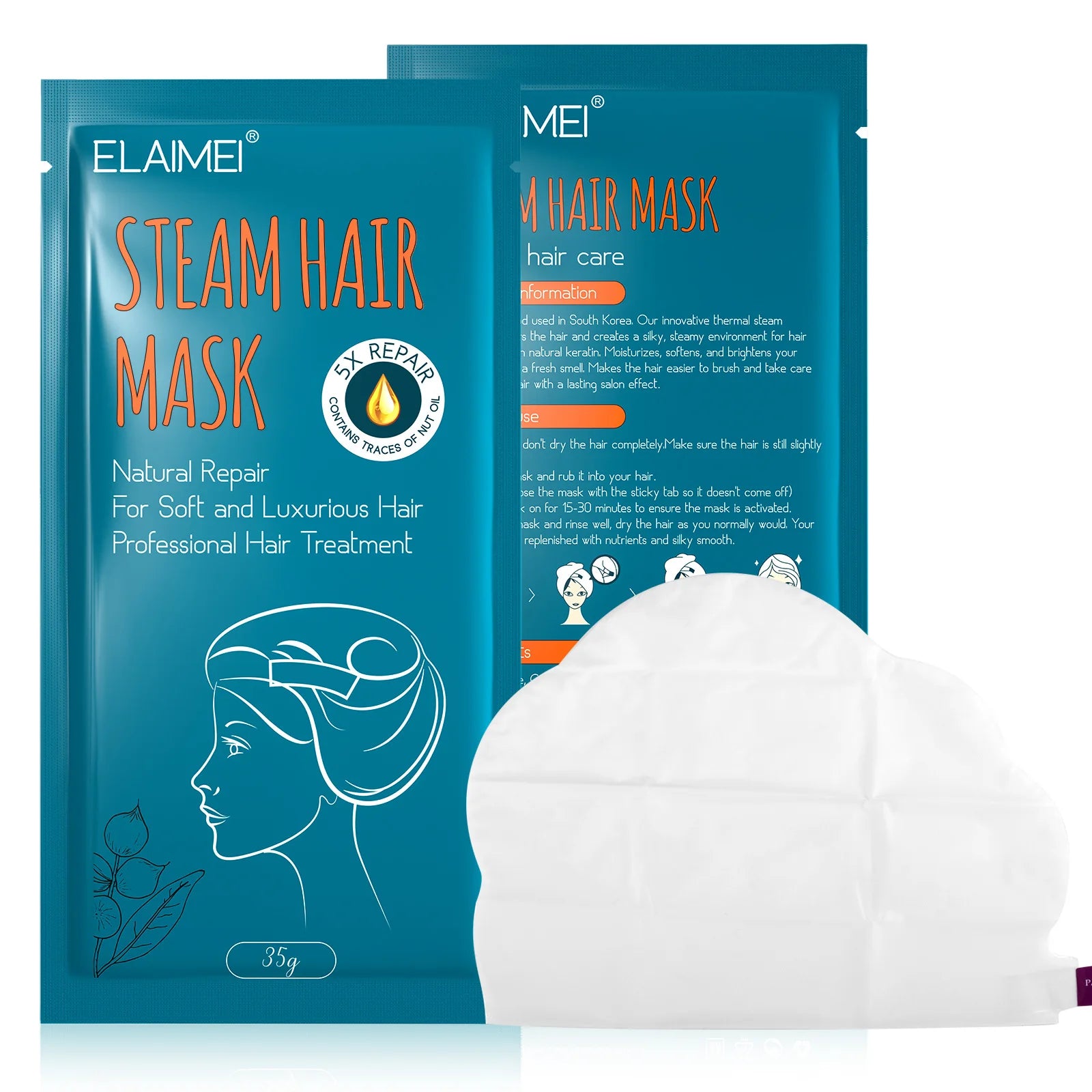 Steam Hair Mask Quick Repair Hair Mask Moisturizing Softens Hair Care Mask Hair Deep Conditioning Treatment Steam Hair Mask Cap Qme