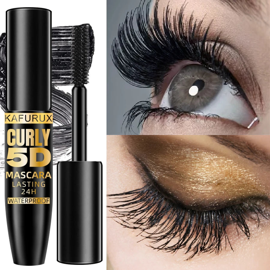5D Black Waterproof Mascara Lengthens Eyelashes Extension Thick Silk Qme