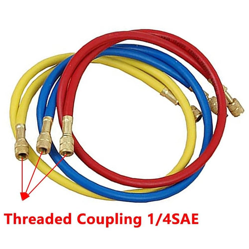 0.9M-1.8M AC Charging Hose Tube Kit Hose Low Loss Fittings for R134A R12 R22 Refrigerant Air Conditioning Manifold Gauge Qme