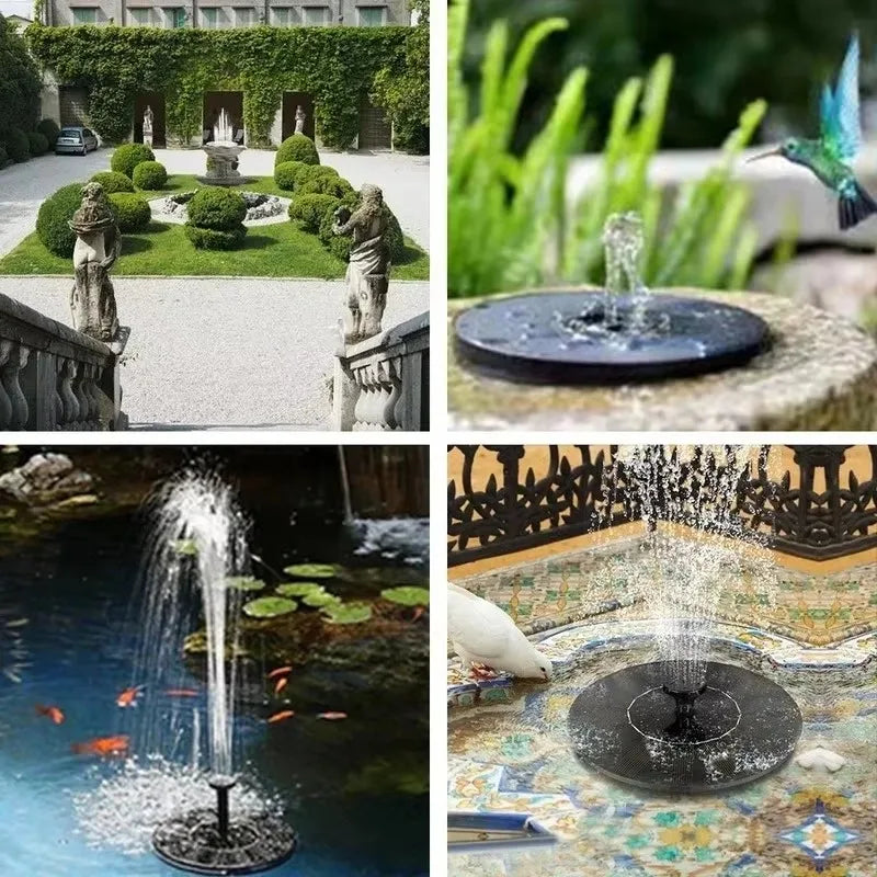 Circular Solar Fountain Pump Outdoor Swimming Pool Mini Floating Qme