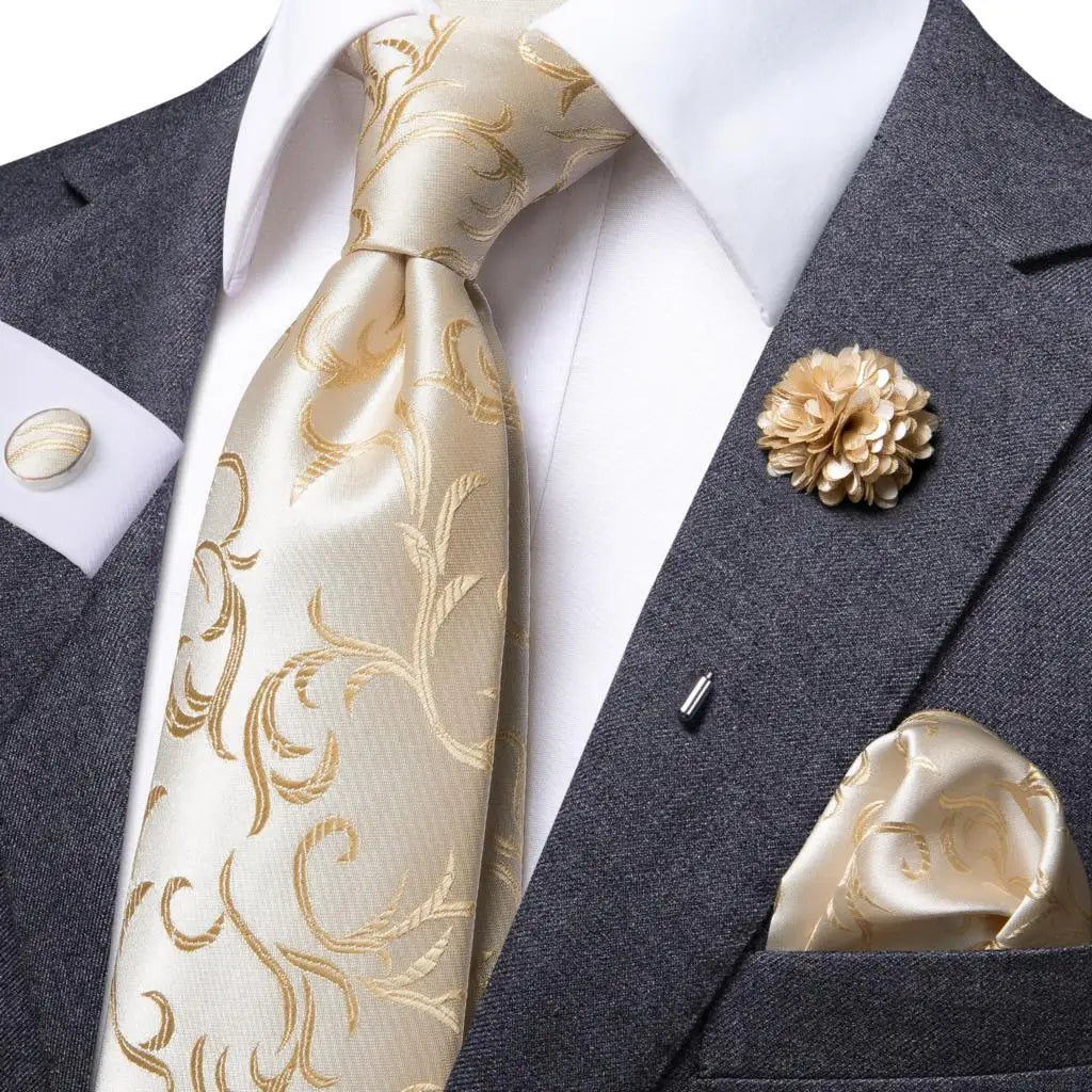 25 Colors Neck Ties Men Luxury Wide Silk Wedding Tie Pocket Square Qme N-1117-XH-0053