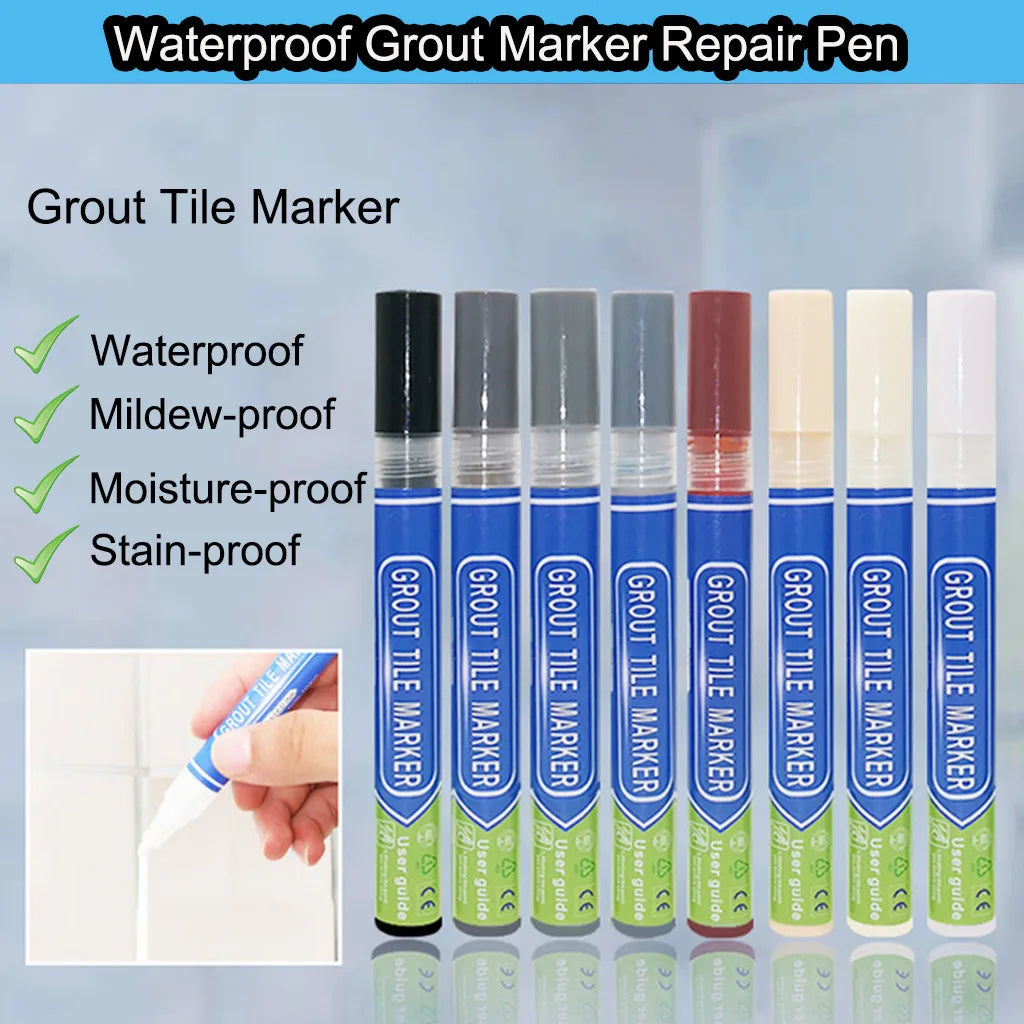 Multi Color White Waterproof Tile Marker Grout Pen Wall Seam Pen For Tiles Floor Bathroom Decontamination Seam Repair Tools 4ml Qme