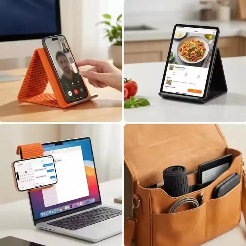 Portable Phone Tablet Stand Flexible Silicone Foldable Desktop Holder Qme