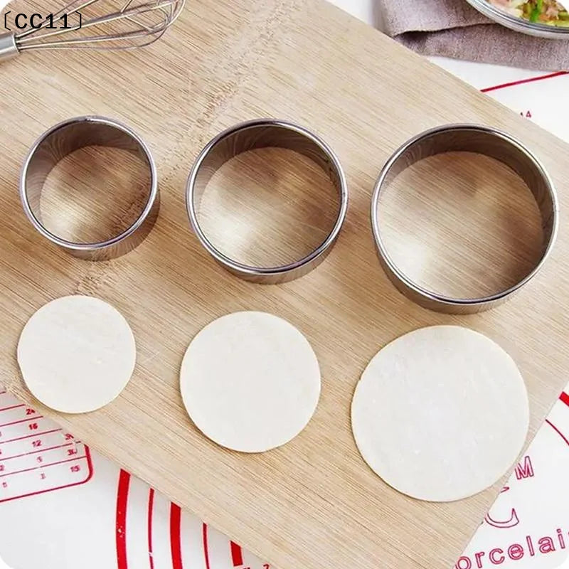 Stainless Steel Round Biscuit Mold Dumpling Skin Cutter DIY Pastry Qme