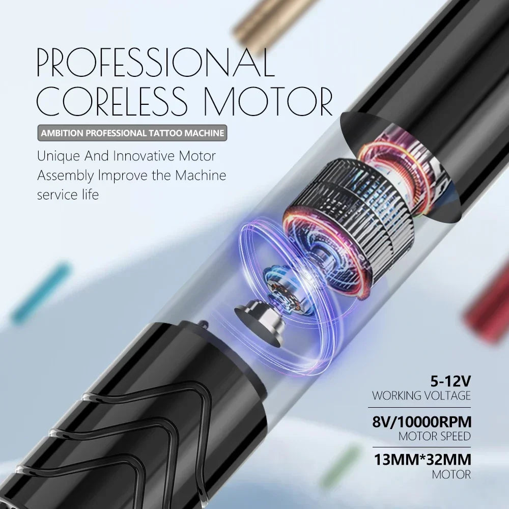 New MINI Rotary Permanent Makeup Tattoo Machine PMU Microblading Pen Portable Powerful Motor 2.5mm Stroke Supply Qme