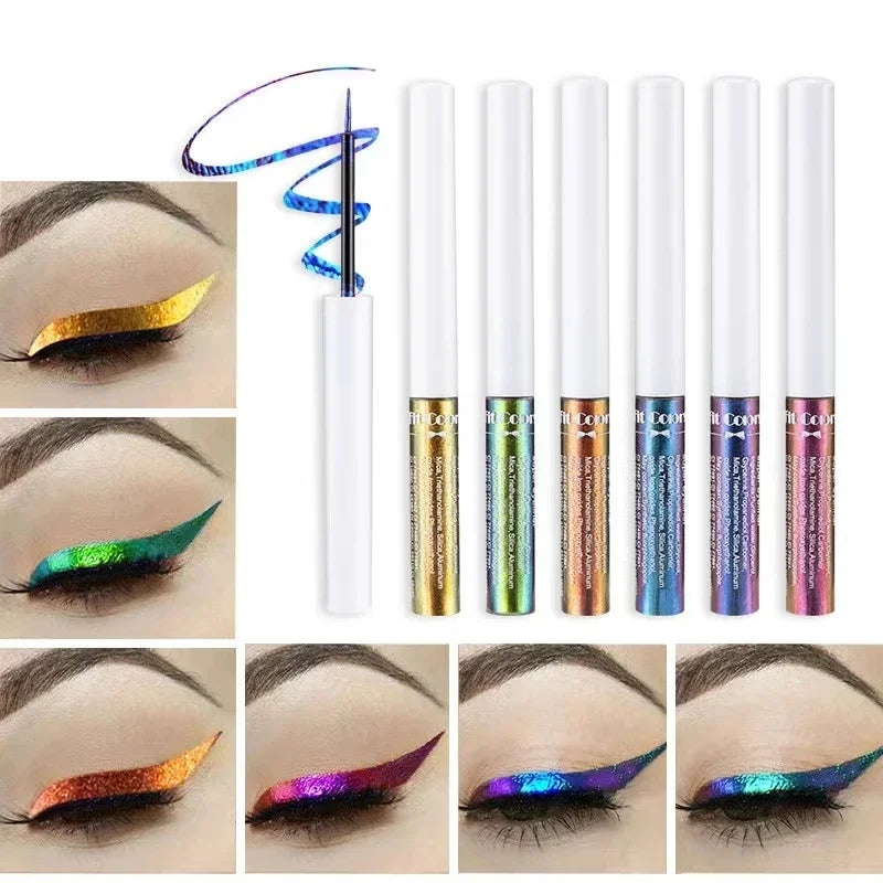 1PC Pearl Gloss Shiny Metallic Eyeshadow Liner Liquid Chameleons Eyeliner Multi Chrome Color Aurora Eye Makeup Glitter Pigment Qme