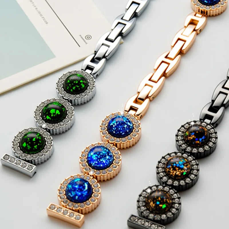 Sparkling Diamond Metal Watch Band For Apple iWatch Series 9 8 7 SE Luxury Jewelry Chain Wrist Strap Replacement Qme