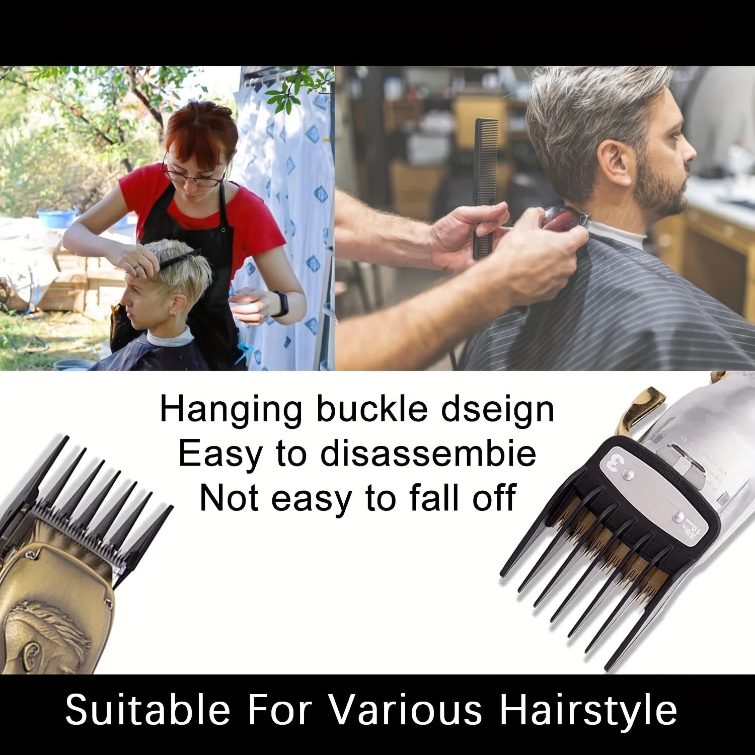 Three-piece Hairdressing Limiting Comb Oil Head Electric Clipper Accessories Electric Clipper Caliper Set Positioning Comb Qme