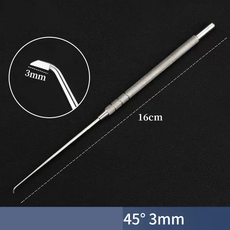 Stainless Steel Tenosynovitis Crochet Hook Needle Curved Knife Blade Qme D