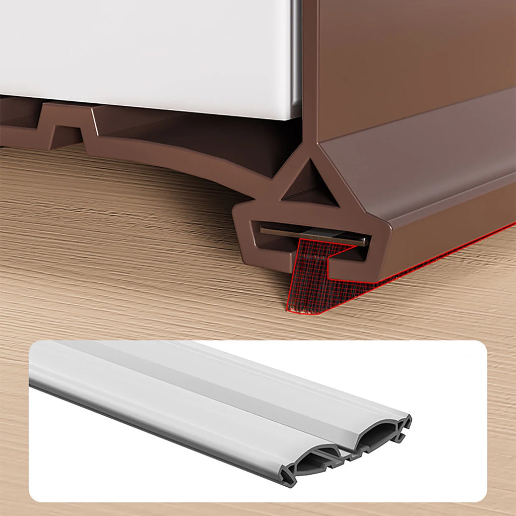 Under Door Seal Strip with Brush Self Adhesive Weather Stripping Door Draft Stopper Against Dust Cold Heat Noise Door Stopper Qme
