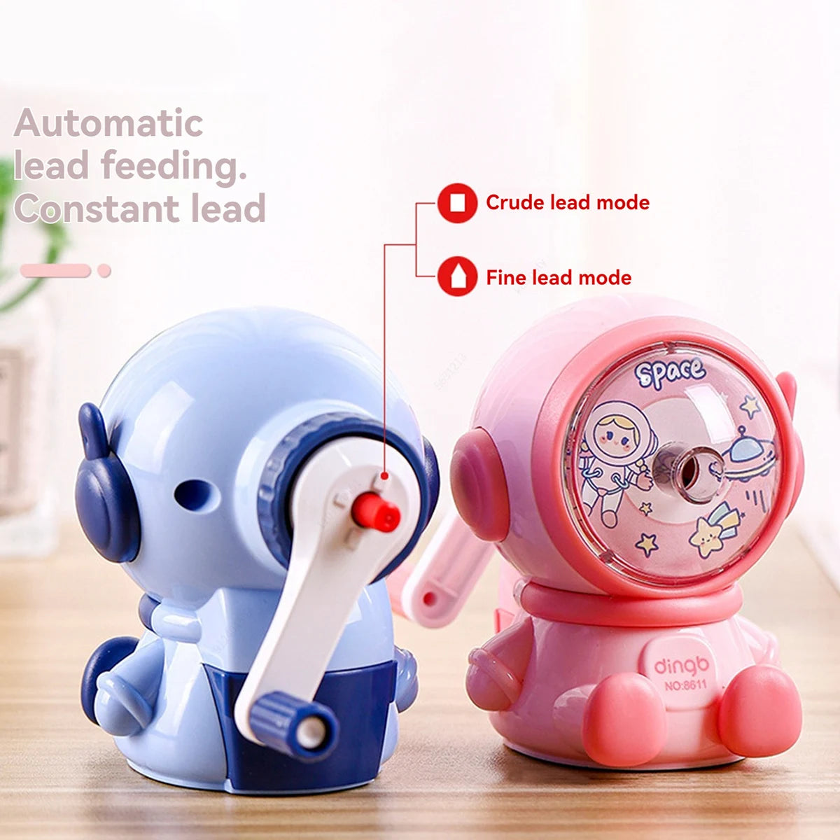 1pc Astronaut Cartoon Pencil Sharpener Students Pencil SharpenerHand Crank Manual Sharpener Cartoon Pencil Cutter For School Qme
