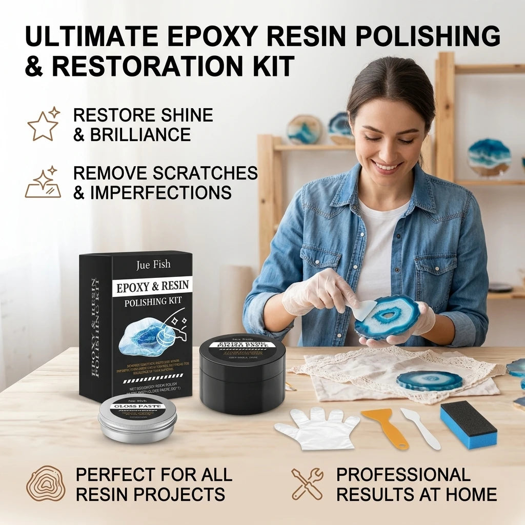 Epoxy Resin Polishing Kit Repair Cratches Improving Dullness Restore Shine & Smoothness Restoration Epoxy Resin Polishing Paste Qme