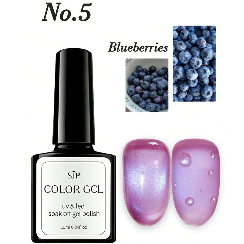 1 5 Bottle Fruit Cat-eye Gel Nail Polish DIY Art Spring Summer Qme 05