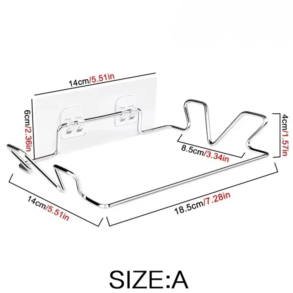 Multi-purpose Cabinet Door Trash Bag Rack Stainless Steel Trash Bag Hanger Storage Rack Kitchen Trash Bag Rack Without a hook Qme