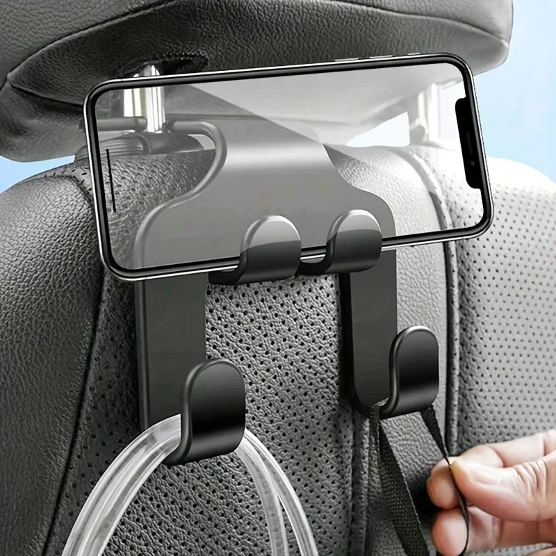 Versatile Car Seat Back Hook - Fits Front & Rear Seats Qme