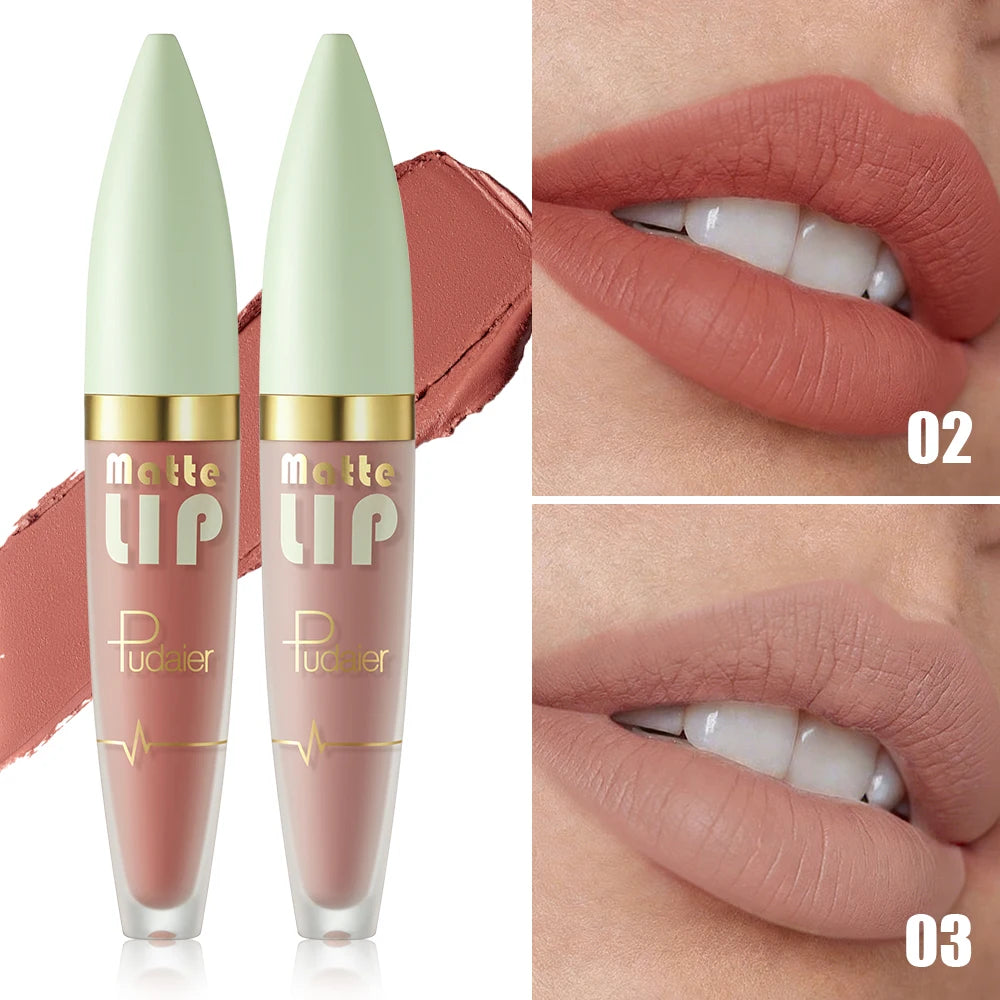 Matte Lip Glaze Waterproof Long Lasting Pigment Smooth Liquid Qme 02 03 4g Full Size
