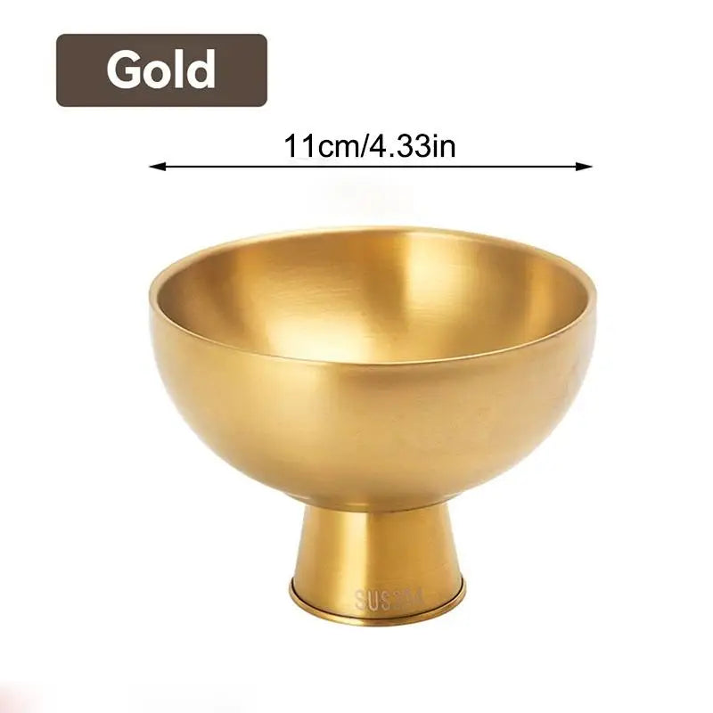 Ice Cream Bowl Food Grade Stainless Steel Salad Cup Dessert Gold Qme 2 Gold