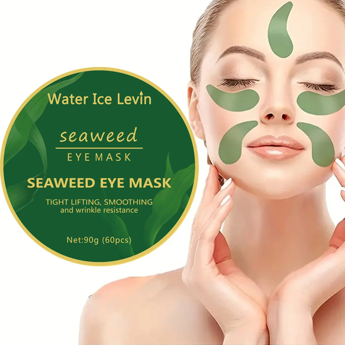 60pcs seaweed hyaluronic acid eye mask to remove dark circles collagen eye patch facial care products Qme 1pcs